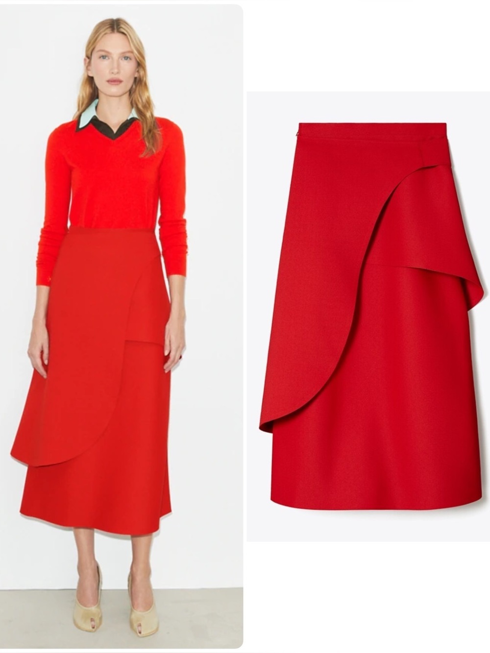 Tory Burch Crepe Asymmetrical Wrap Skirt